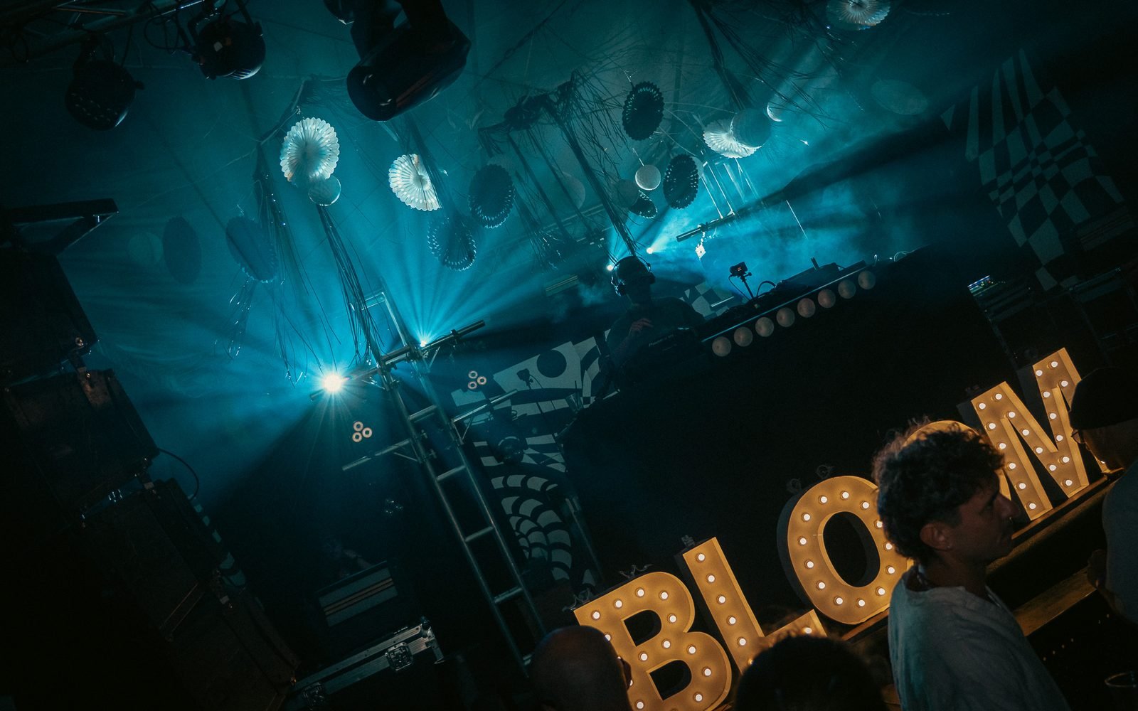 BLOOM stage lighting and marquee signage